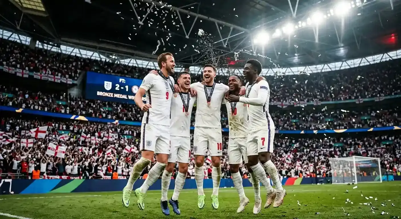 England firar bronset efter 6-4 mot Frankrike