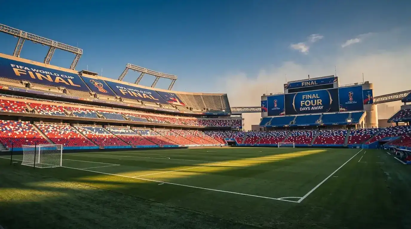 Den tomma MetLife Stadium väntar på söndagens final.